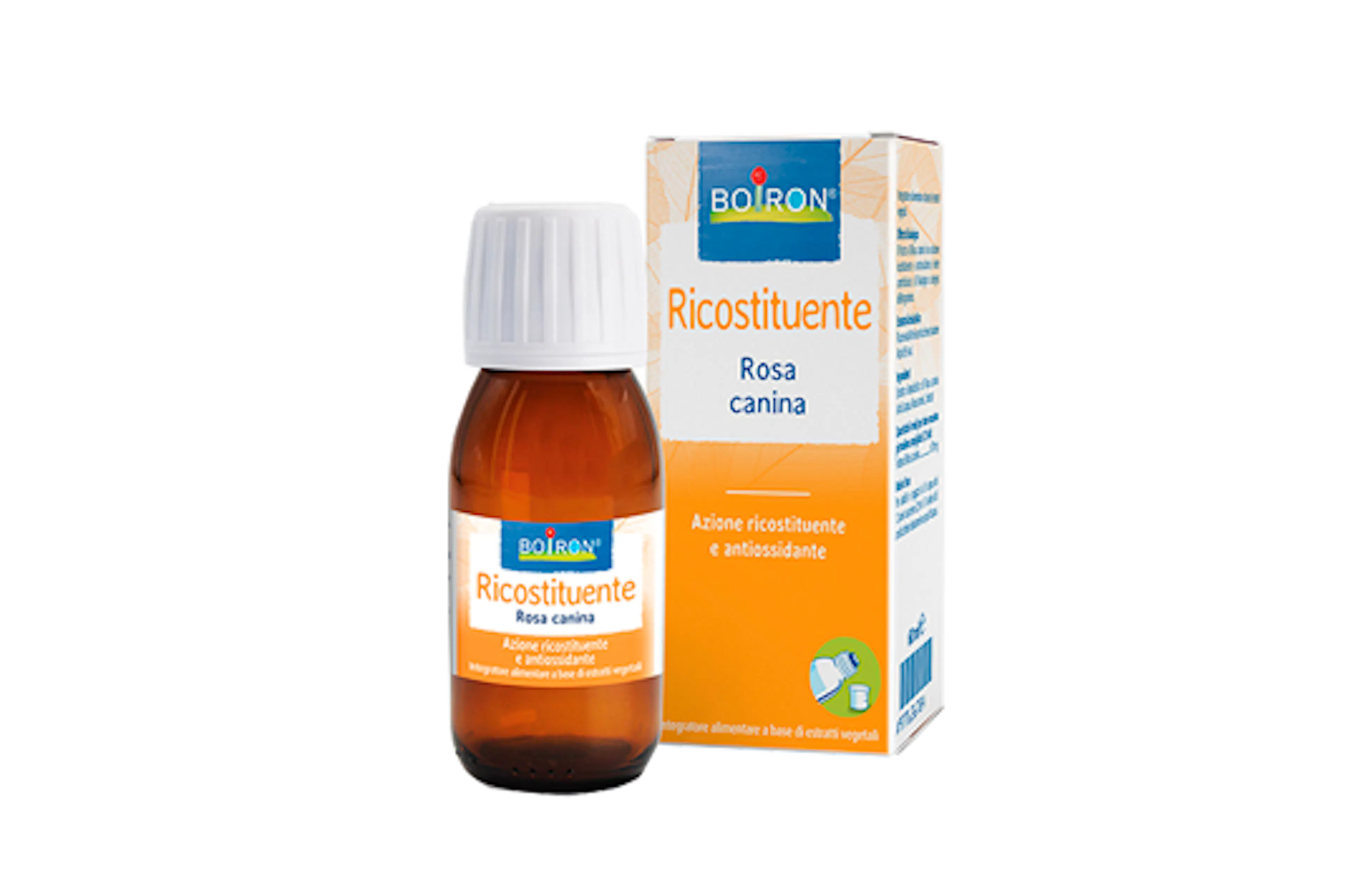 Rosa canina flacone da 60 ml con bicchiere dosatore.