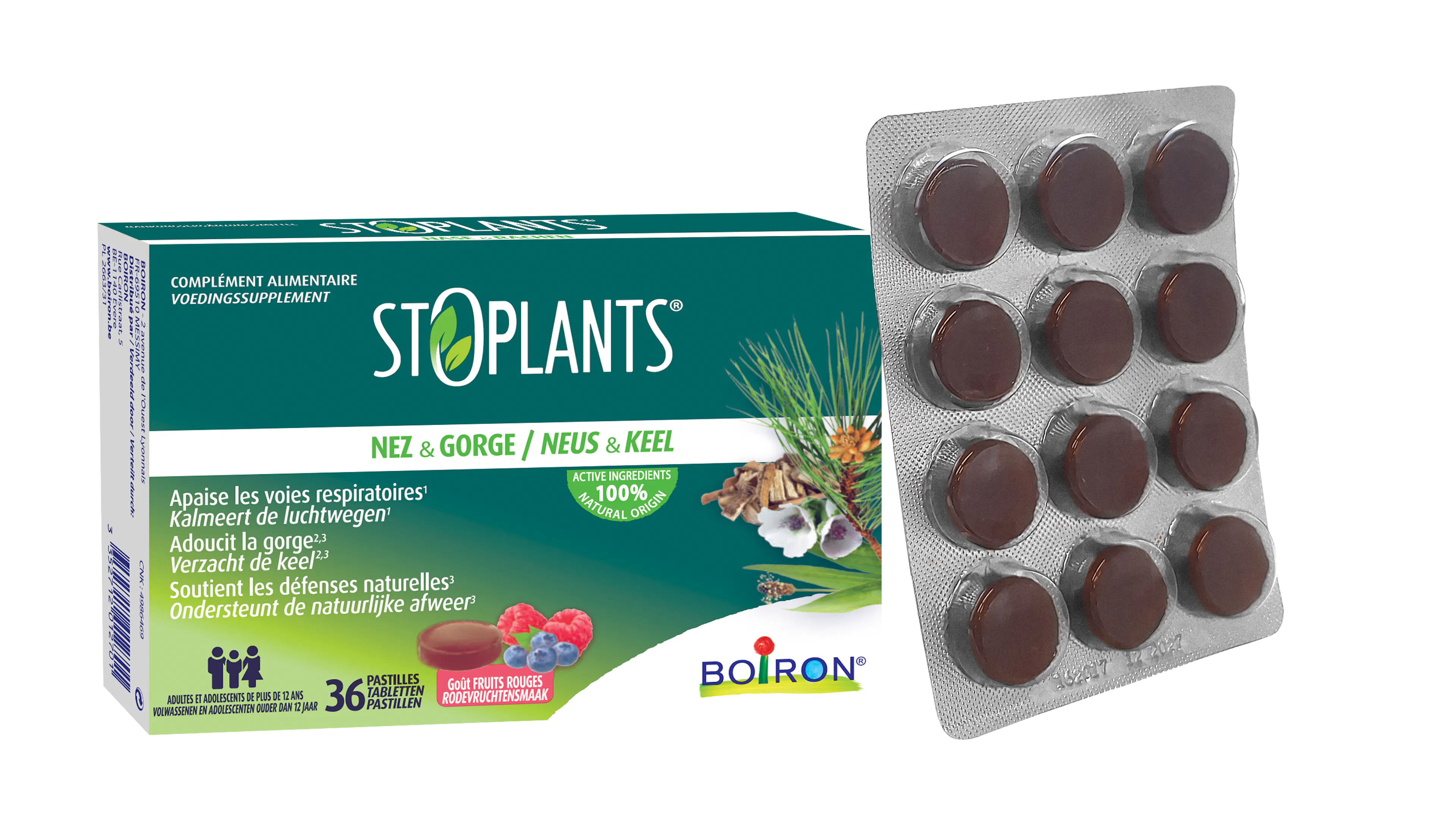 Boîte StoPlants Nez & Gorge Pastilles fruits rouges