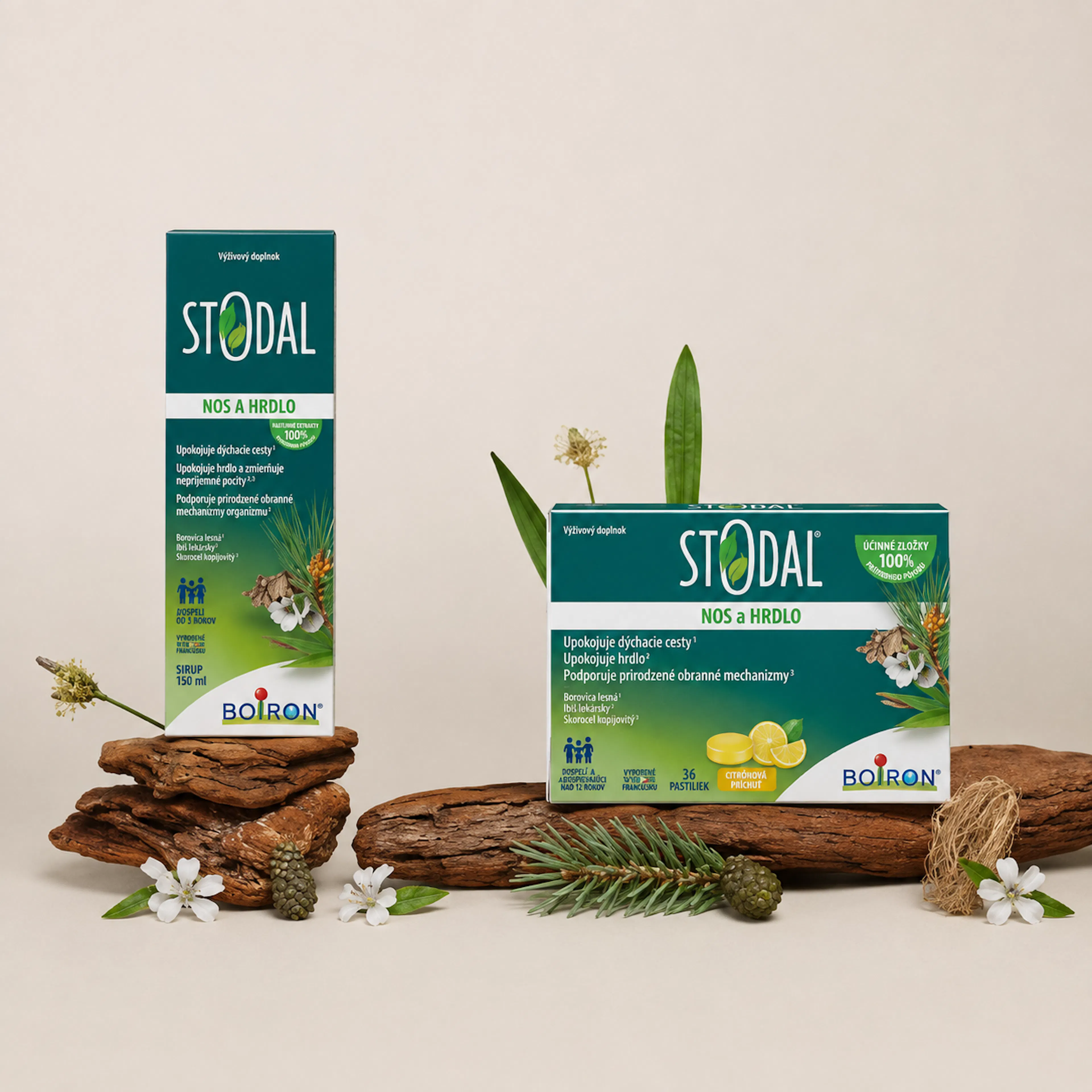 Stodal nos a hrdlo pastilky a sirup na koreni