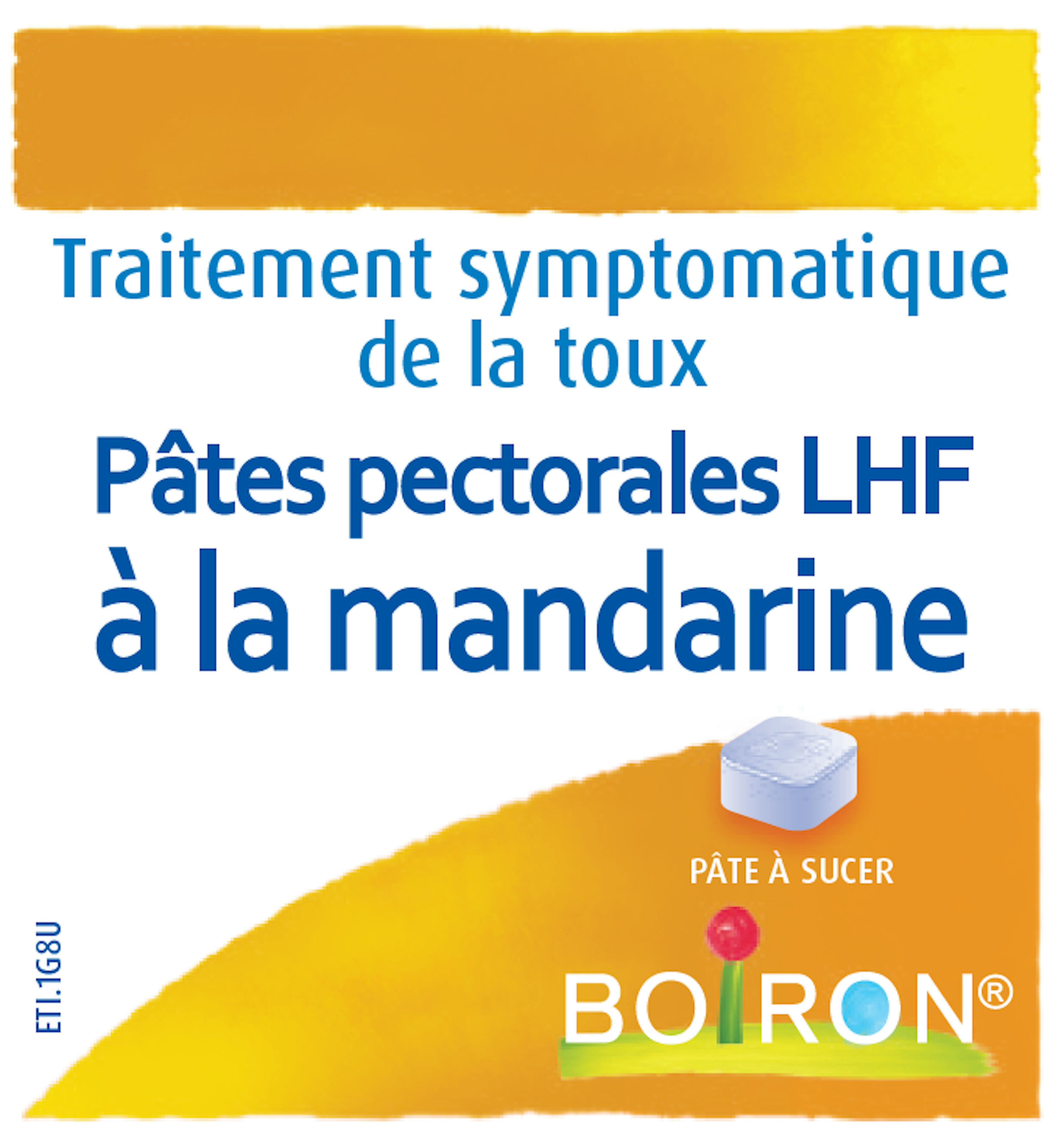 Homéopathie symptômes toux - Pâtes pectorales LHF à la mandarine Boiron