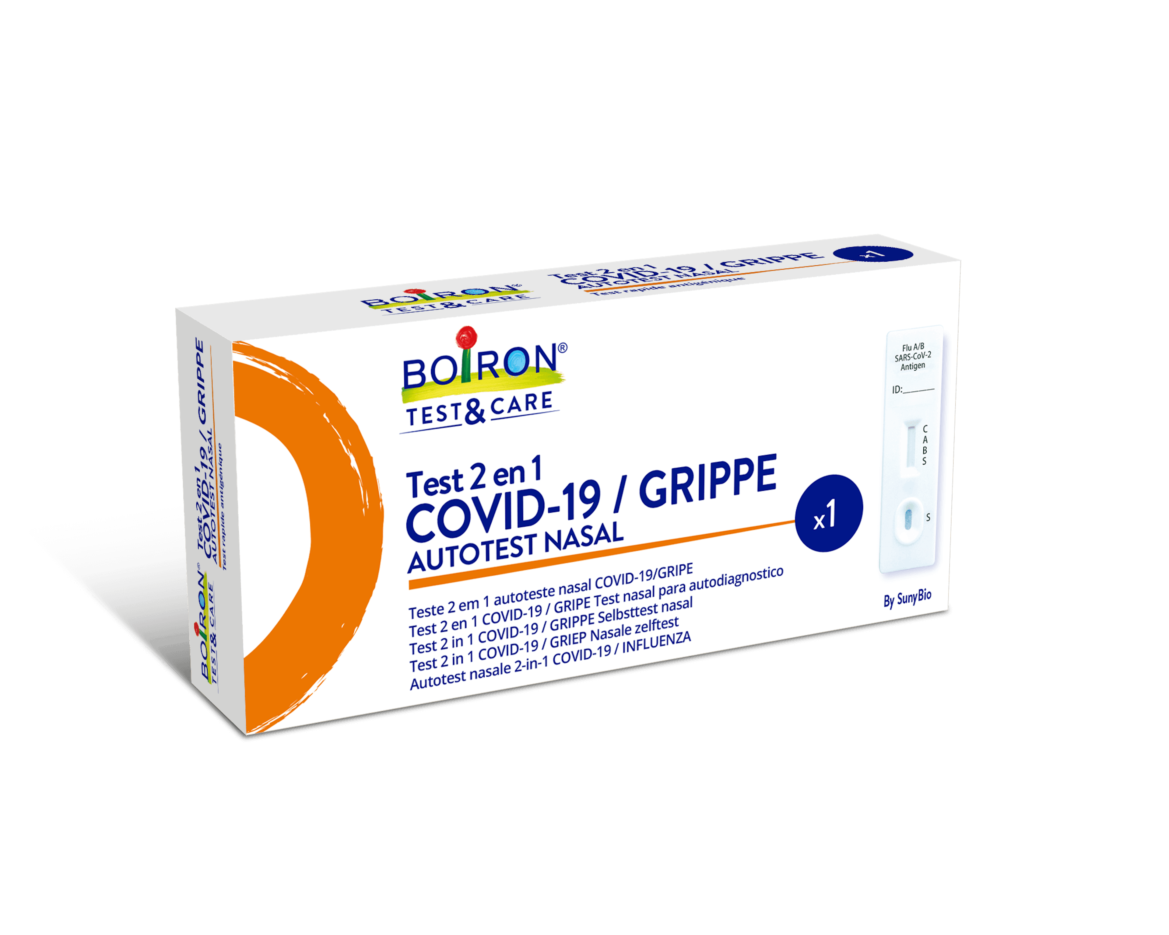 Boiron Test & Care Test 2 en 1 Covid-19 et Grippe