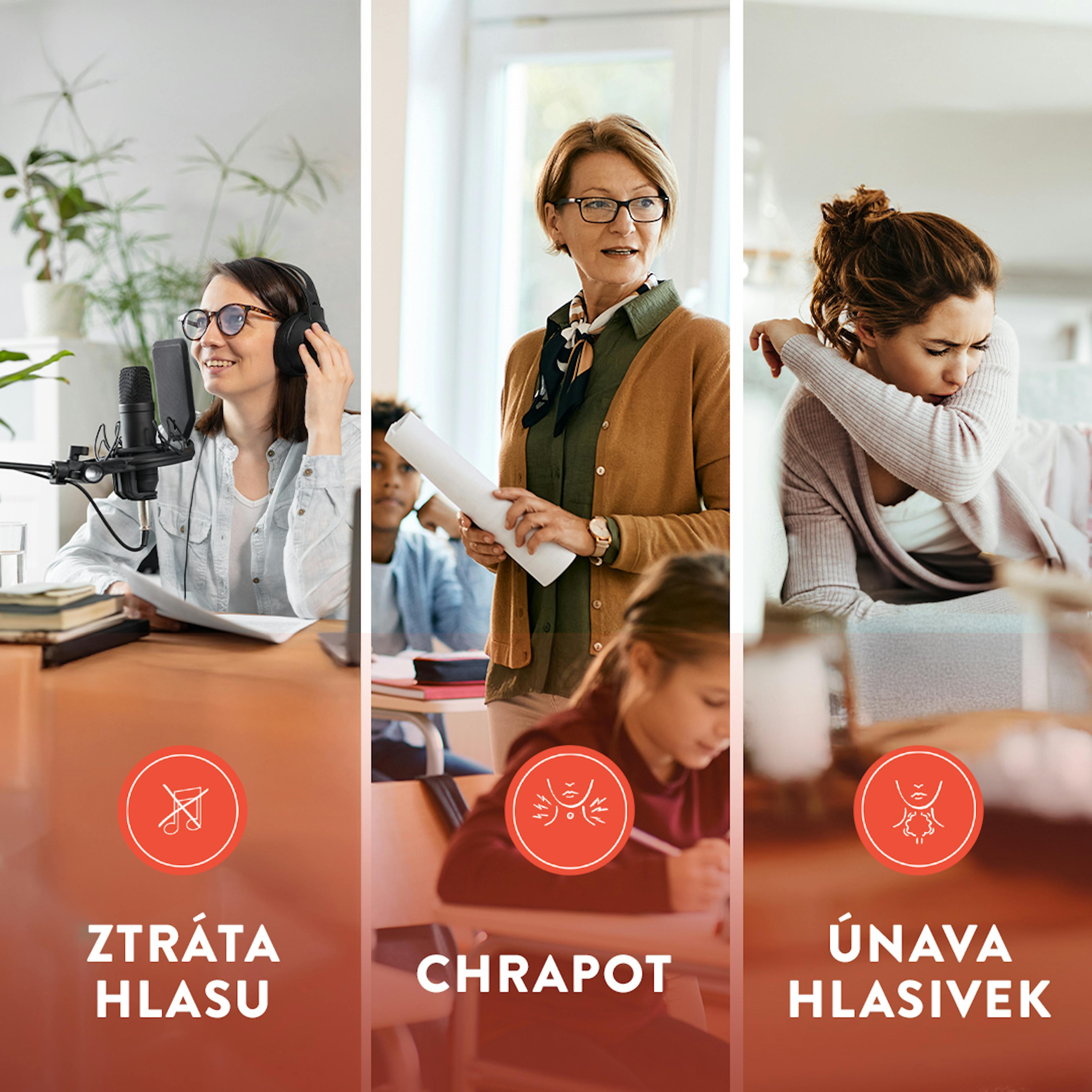 pani, ztrata hlasu, chrapot, unava hlasivek