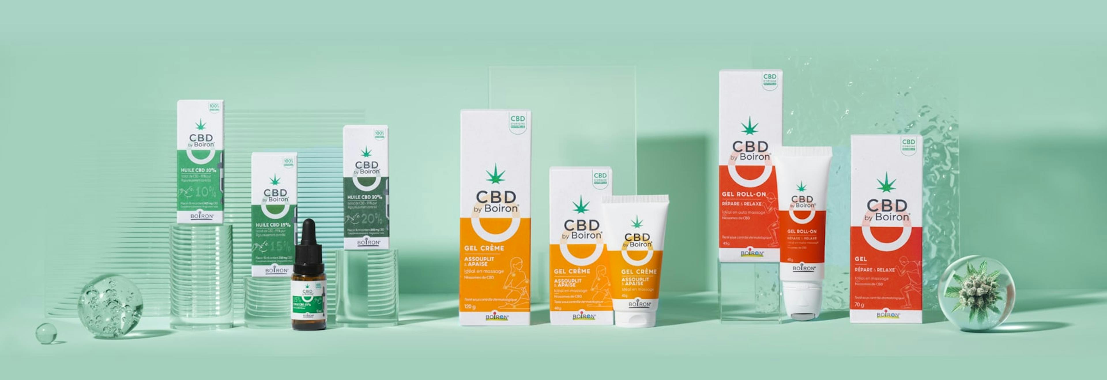 CBD by Boiron gamme de gel, huiles et gel crème