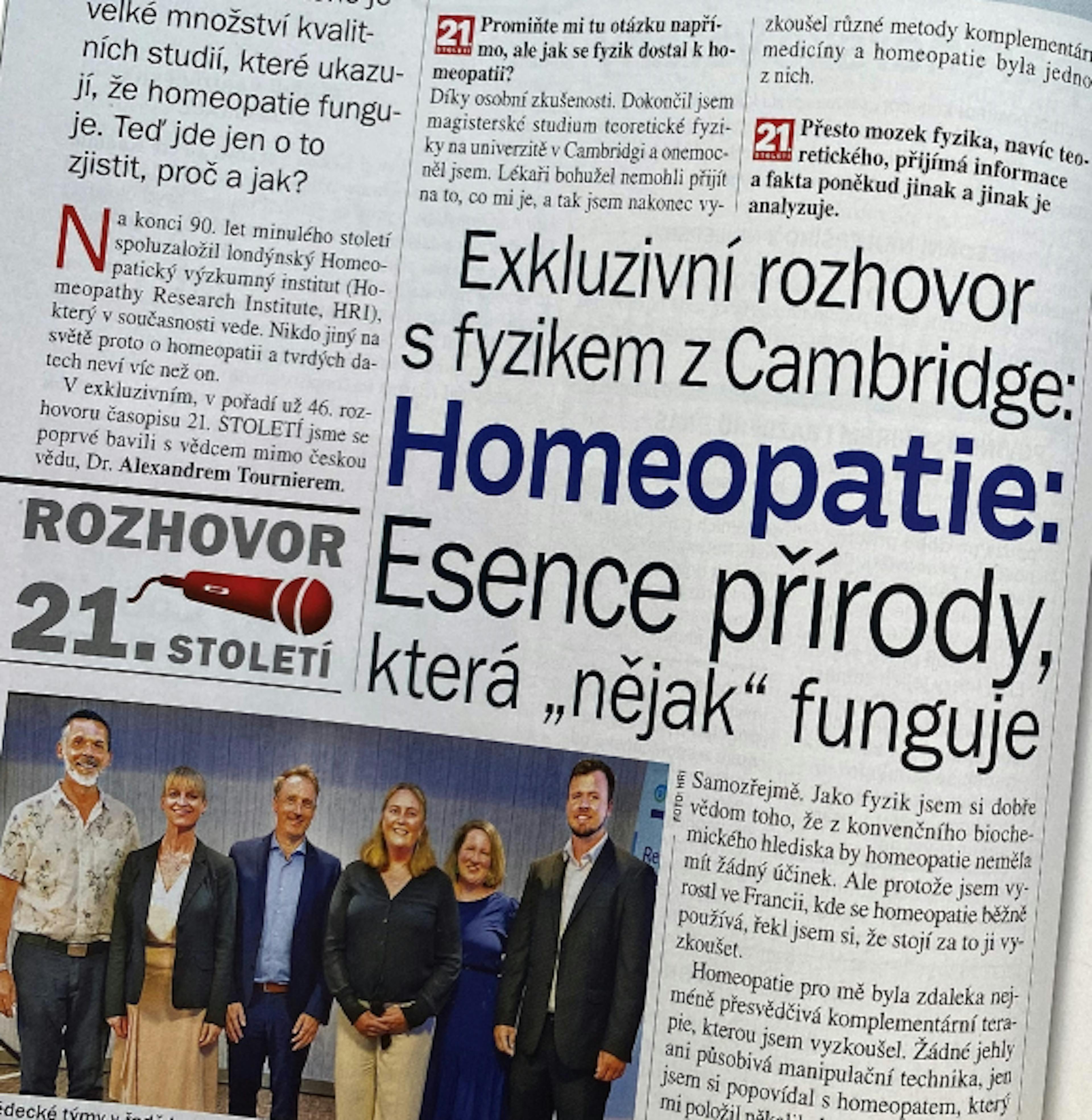 rozhovor, homeopatie, časopis, 21. století