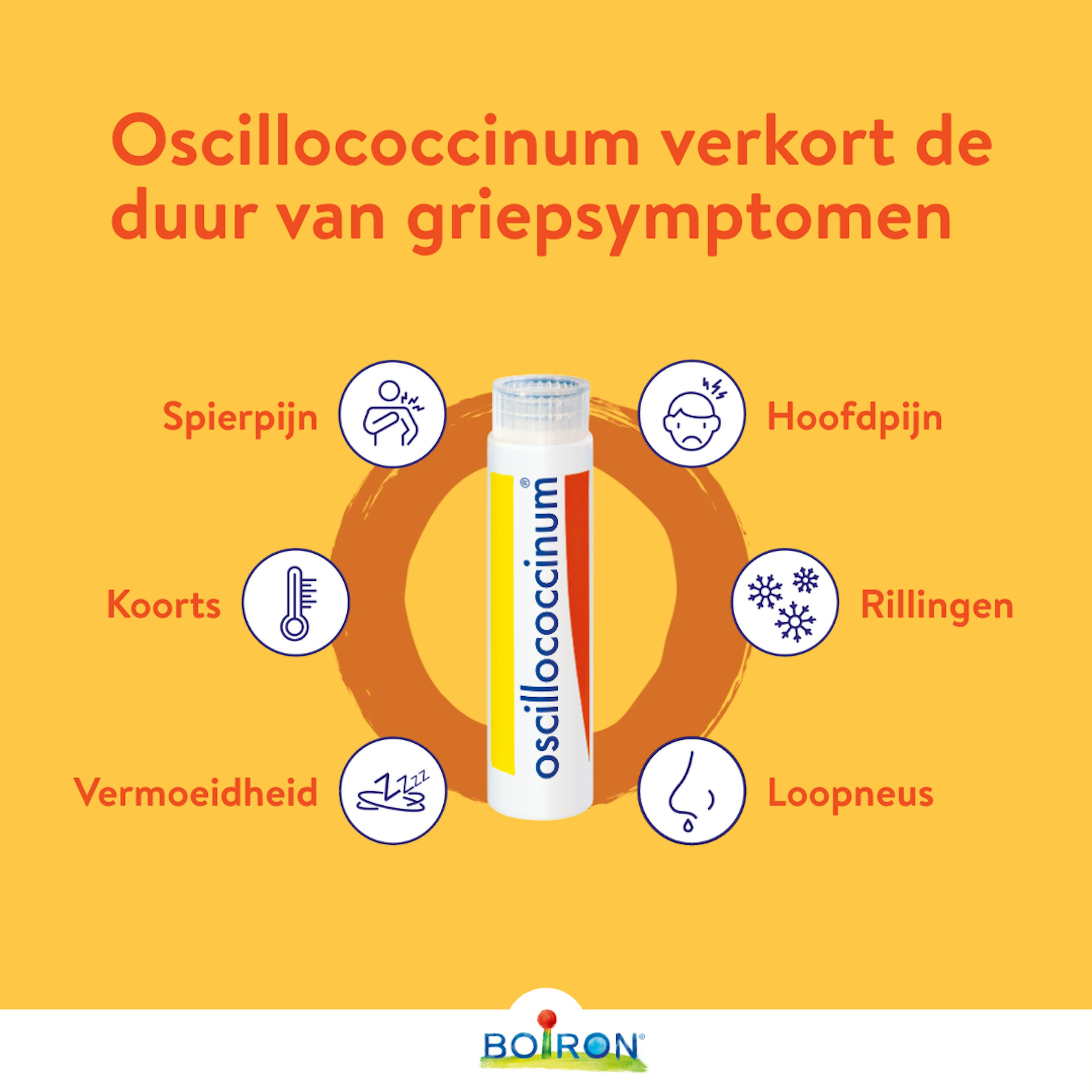 boiron oscillococcinum geneesmiddel voor griepsymptomen rillingen spierpijn koorts