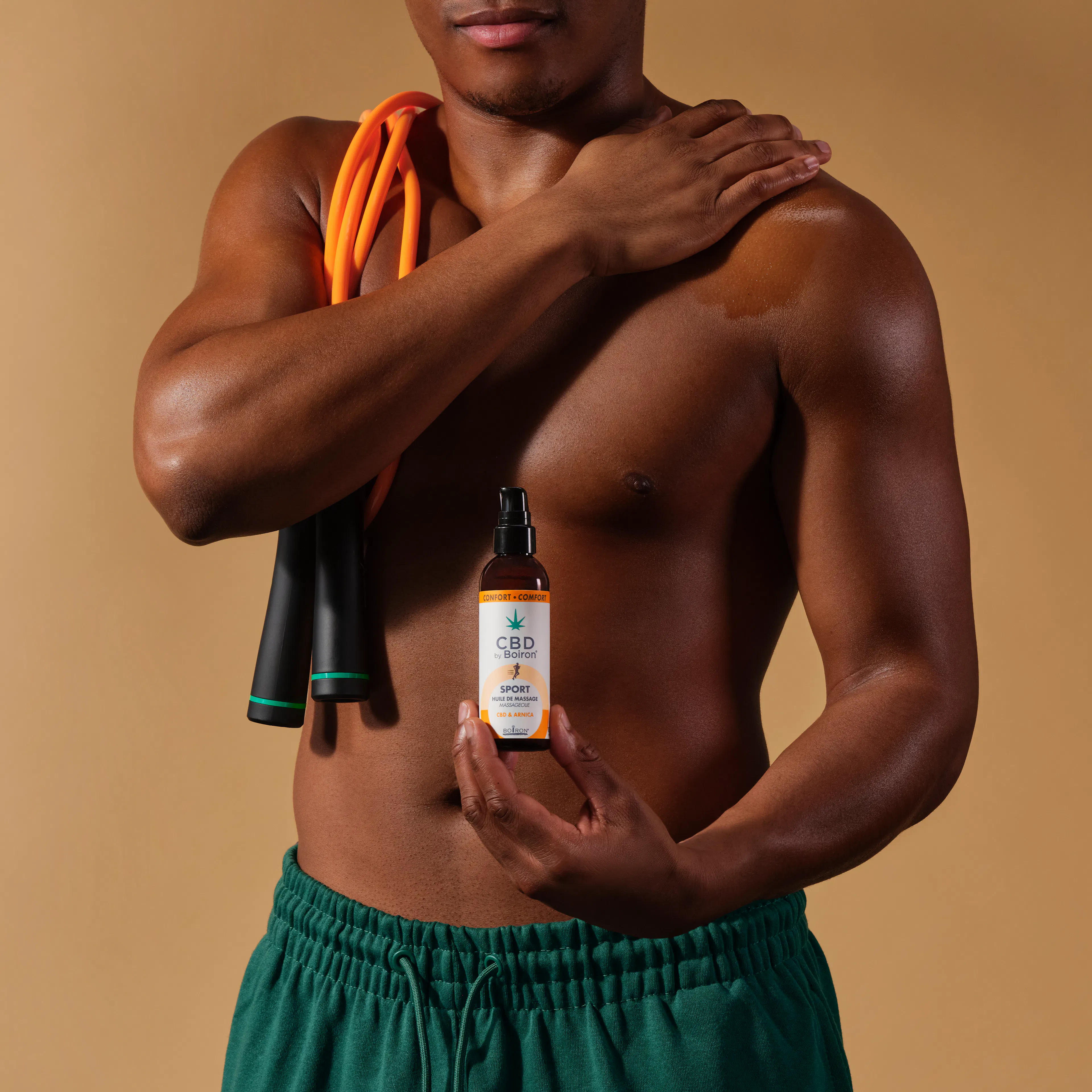 Huile de massage CBD usage homme