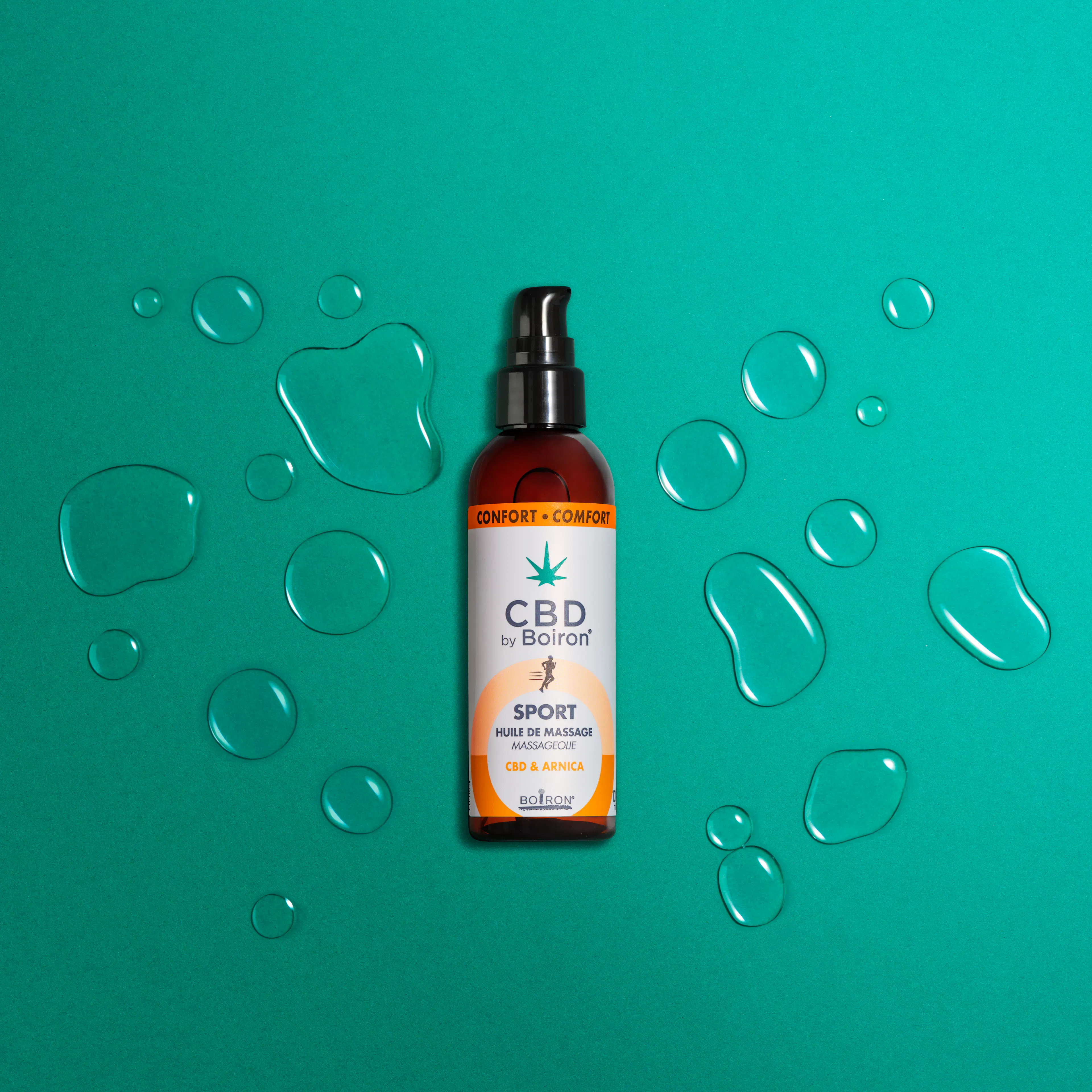 Photo top shot Huile de massage CBD 