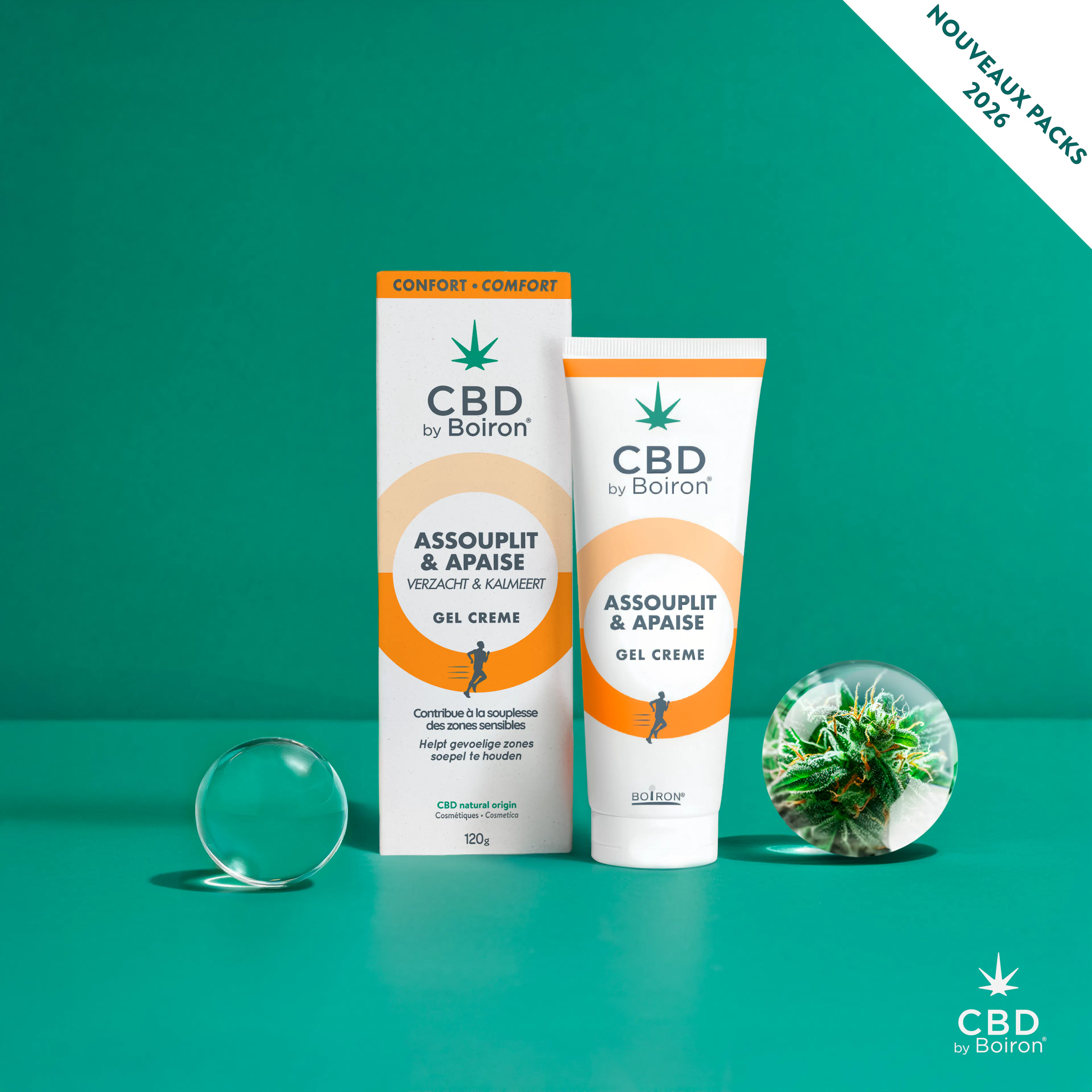 CBD gel crème CBD by Boiron nouveaux packs