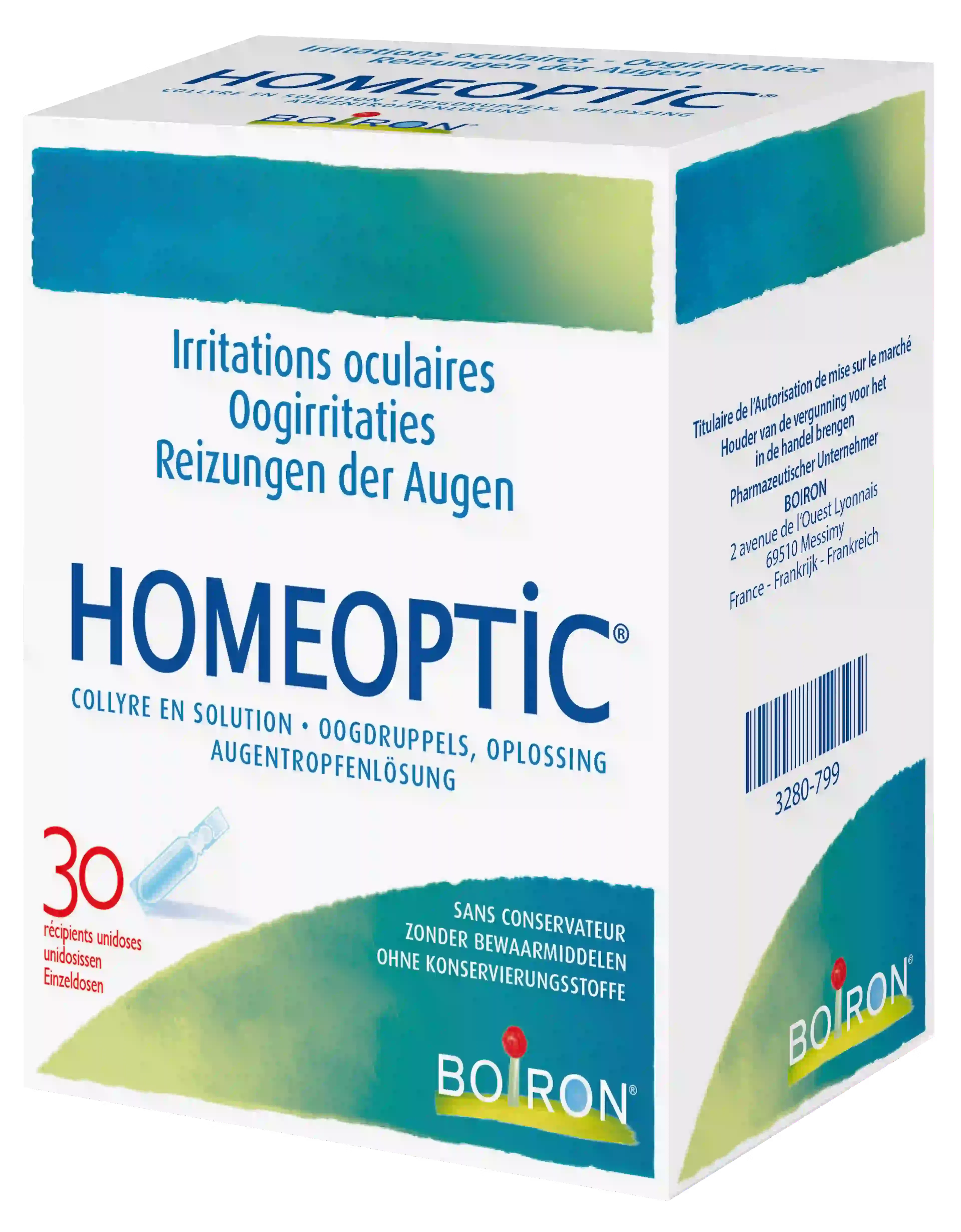 Homeoptic Boiron, irritations ou gênes oculaires de diverses origines