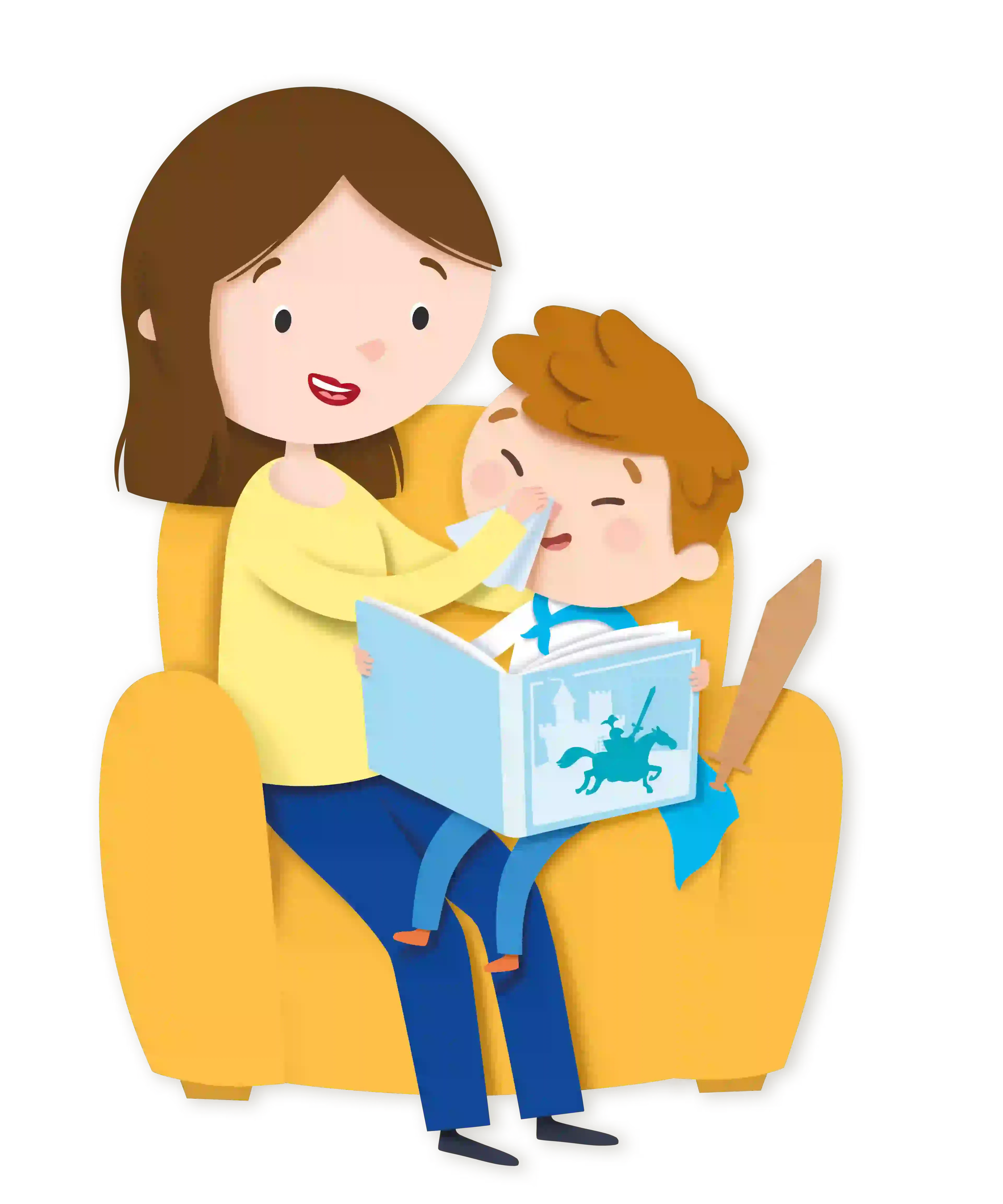 Maman qui soigne rhume enfant avec Coryzalia