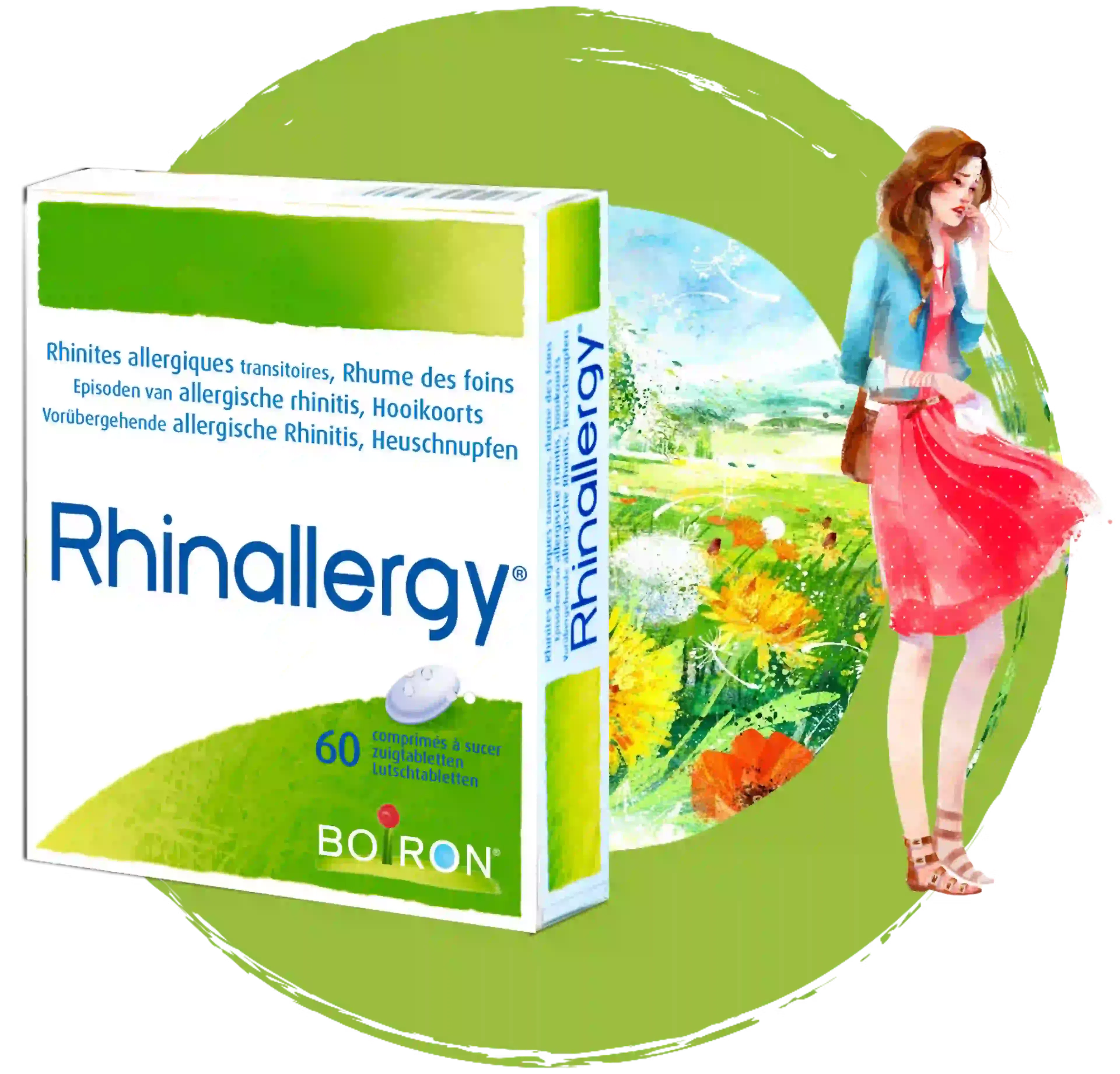 Rhinallergy met vrouw en bloemendecor