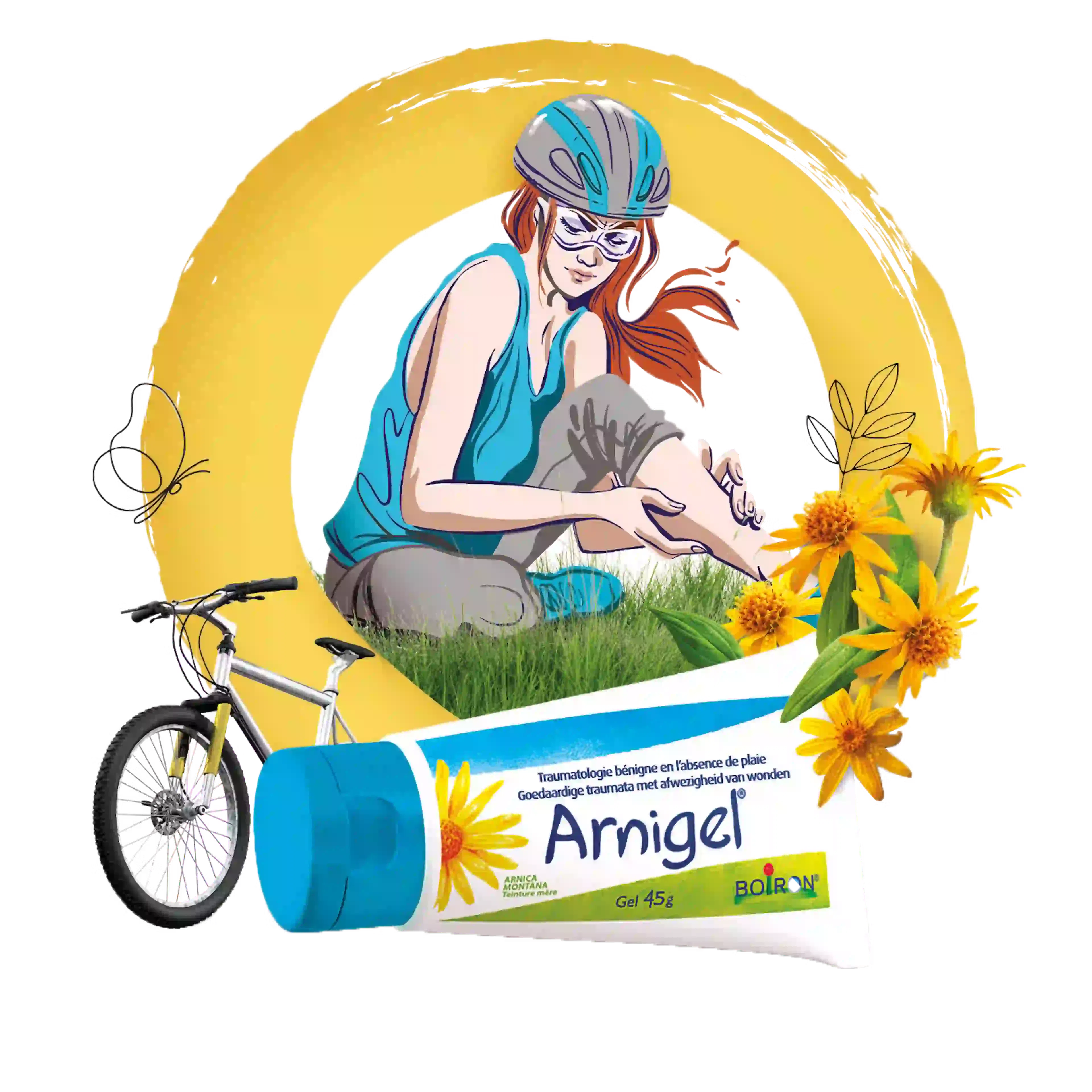 Arnigel gel met vrouw en fiets
