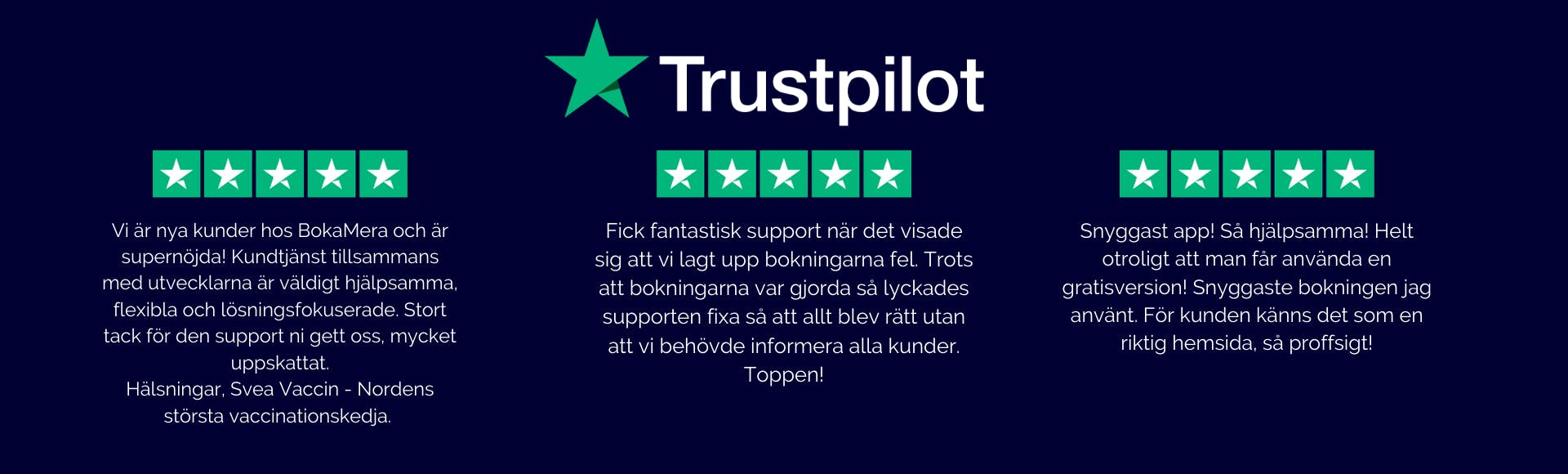 Trustpilot BokaMera bokningstjänster