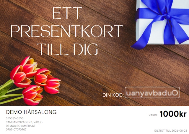 BokaMera presentkort