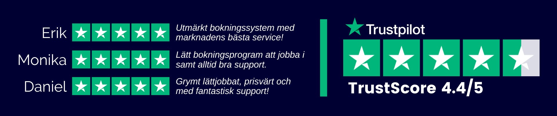 Trustpilot BokaMera rating