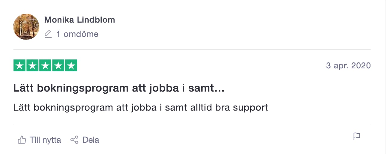 Omdömen BokaMera Trustpilot 