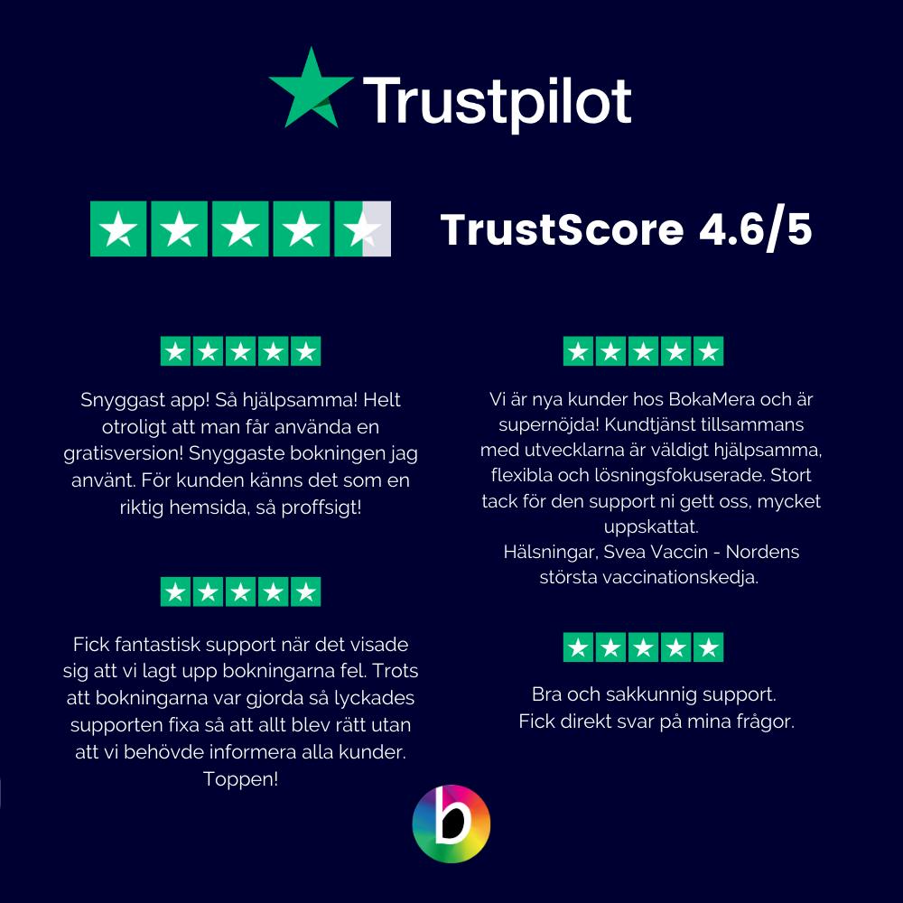 BokaMera Trustpilot 