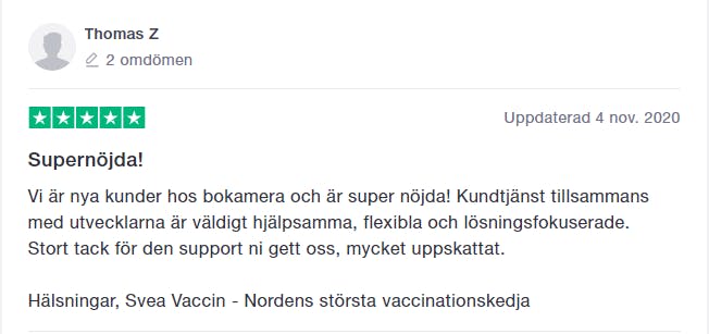 Nöjda kunder hos BokaMera 