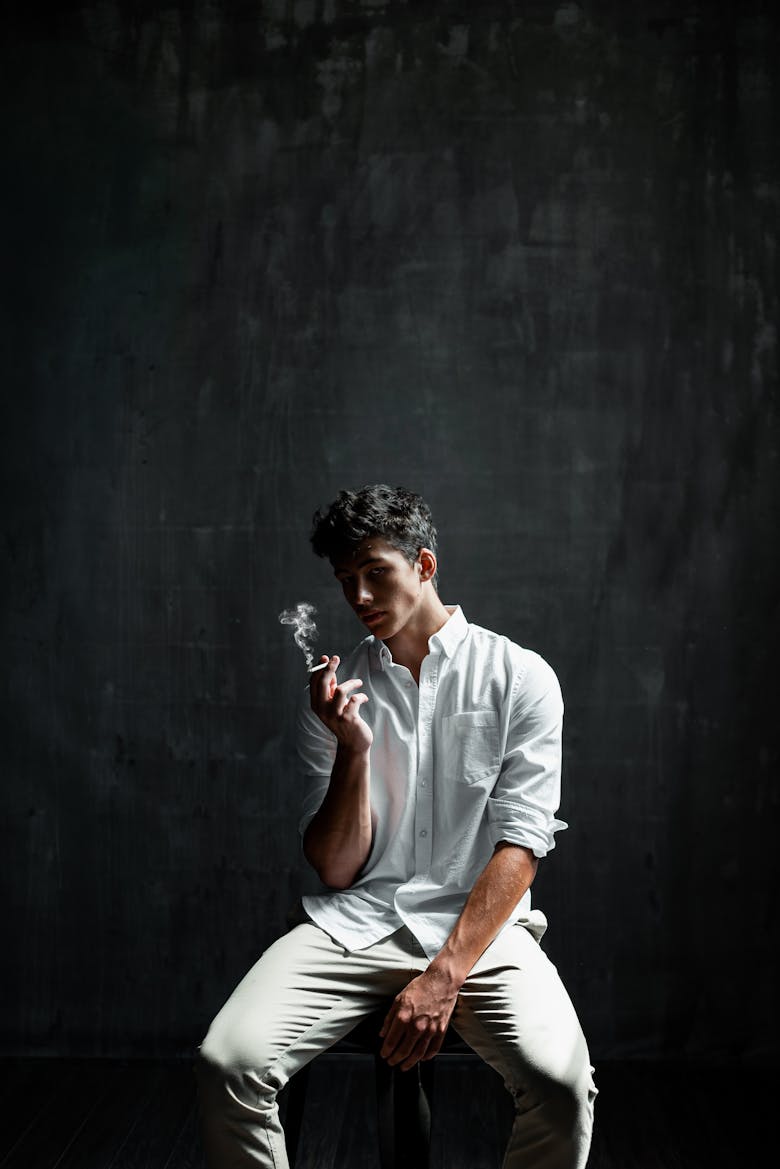 Portrait of a man smoking