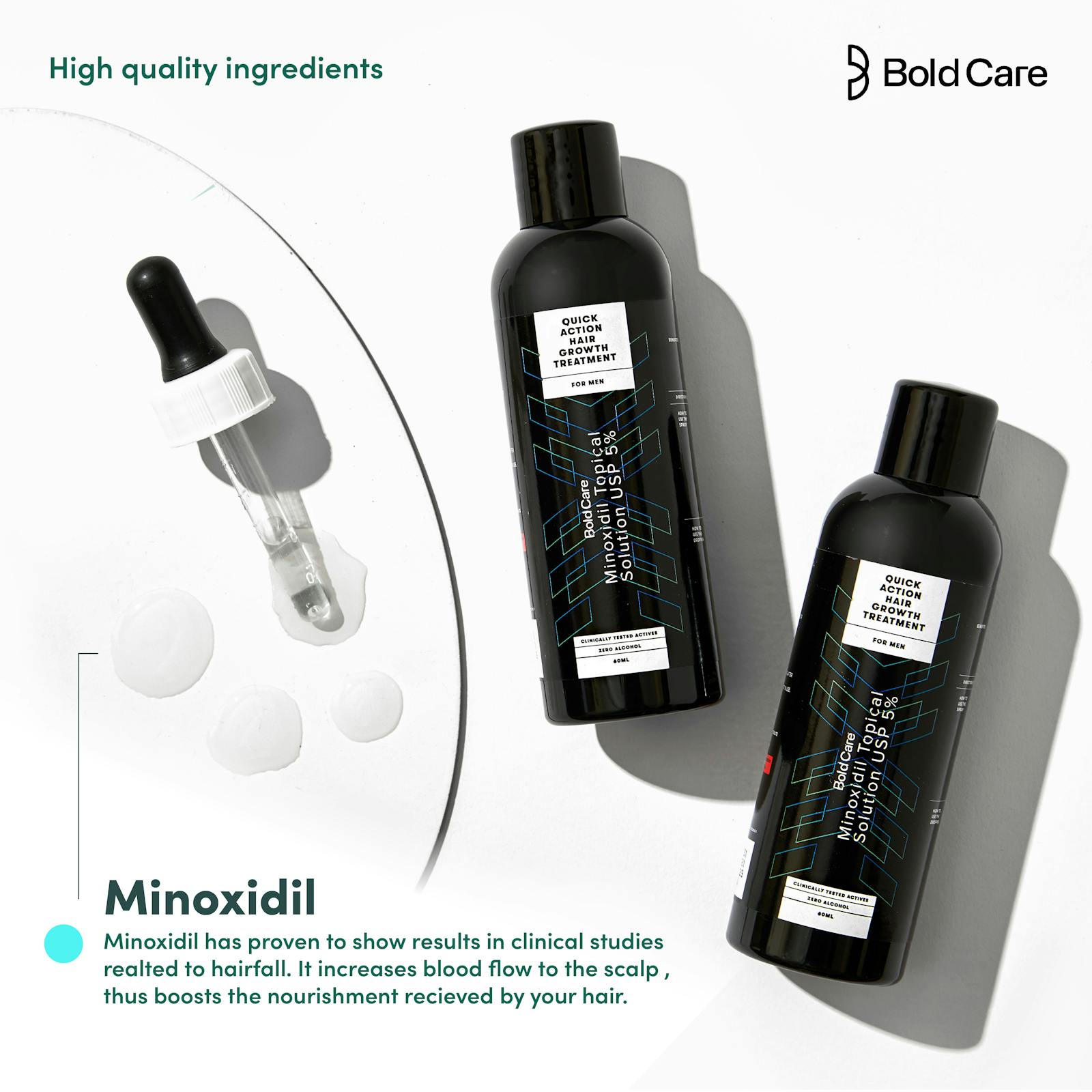 Minoxidil 5 Topical Solution For Men 60ml Bold Care™ 8996