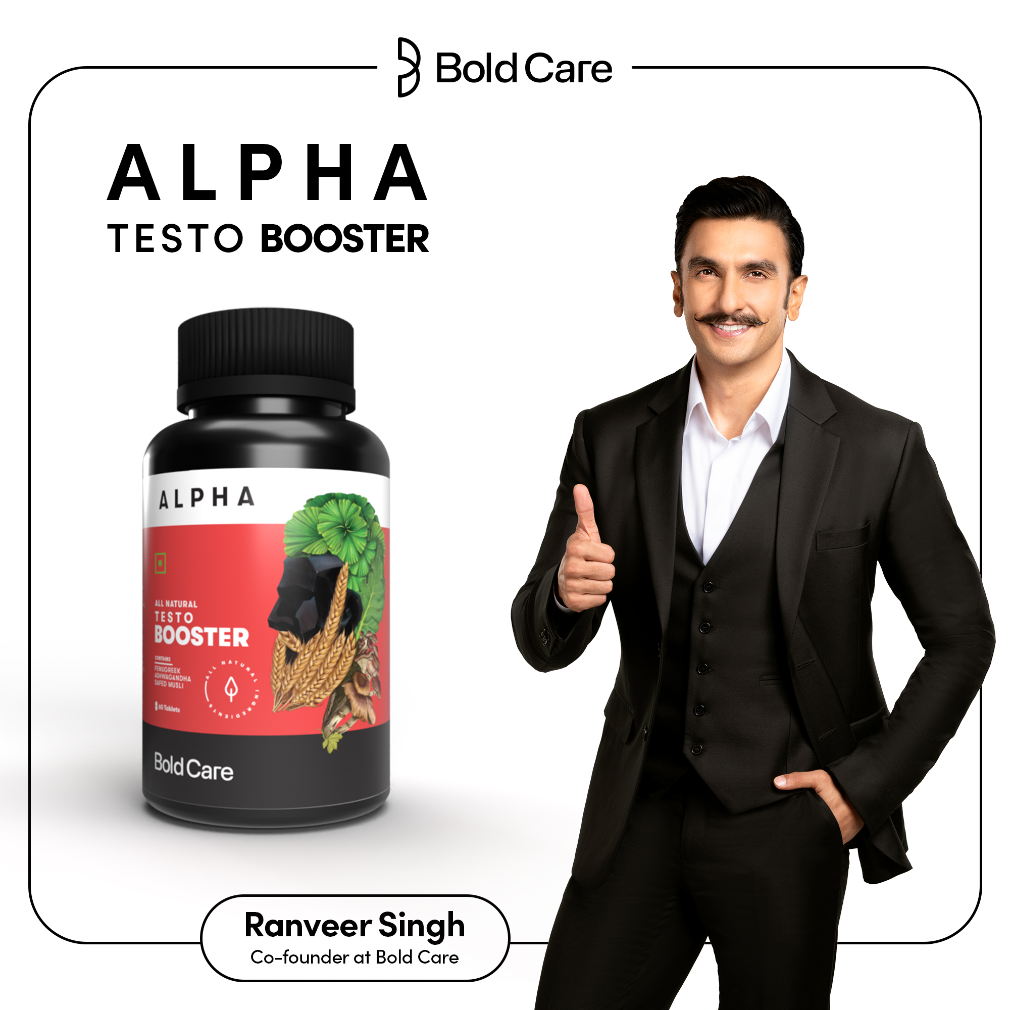 Alpha Natural Testosterone Booster 60 Tablets Bold Care