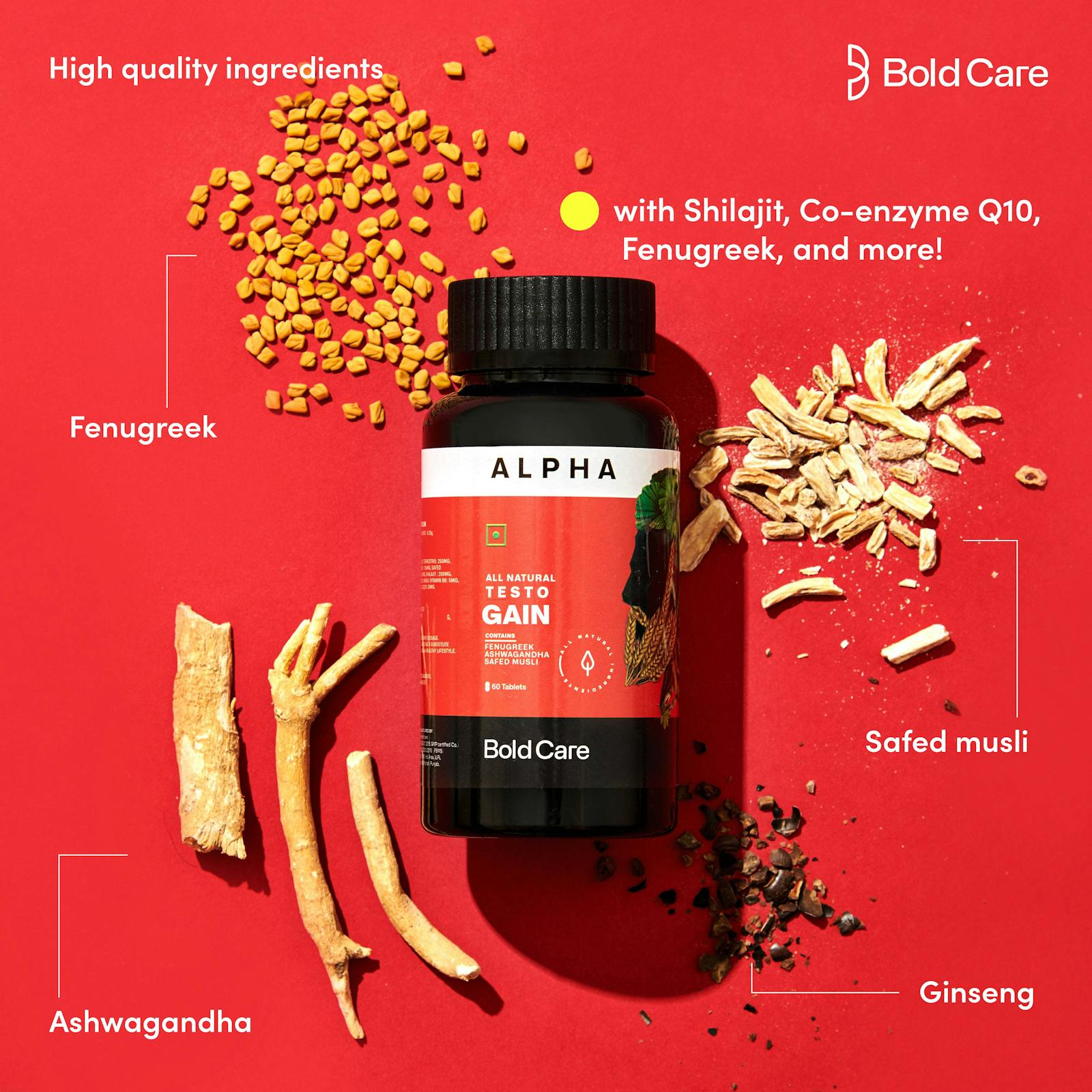 Alpha Natural Testosterone Booster, 60 Tablets Bold Care™