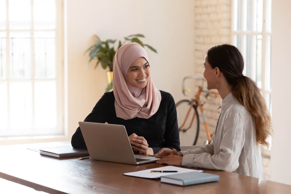 One on one coaching session in the workplace