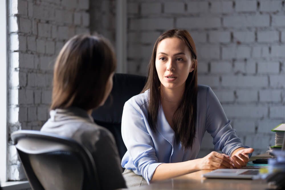 career coach consulting with a client