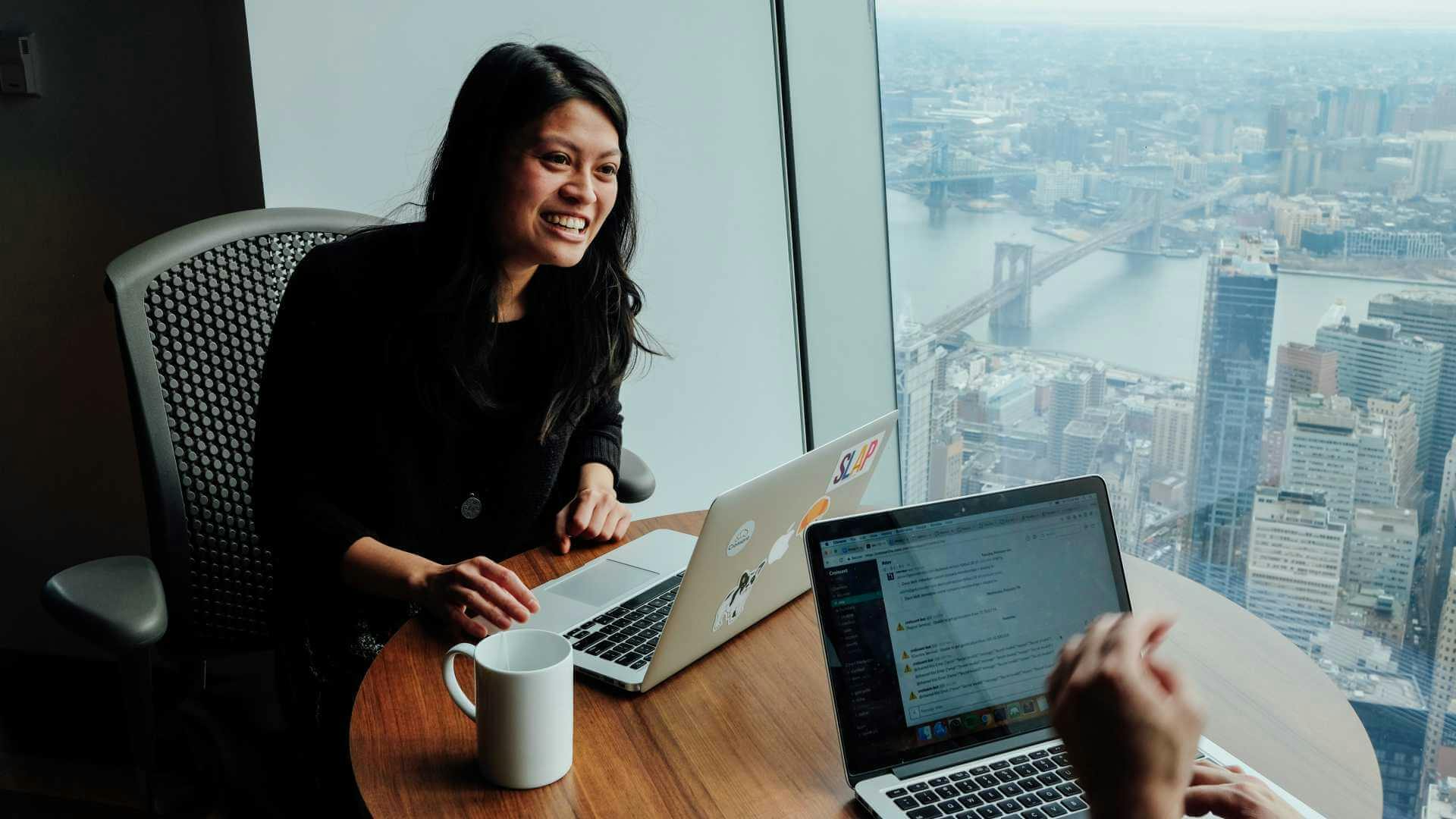 Woman and a laptop