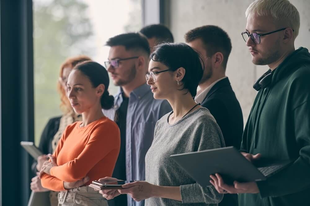 Old and new employees undergoing resilience training