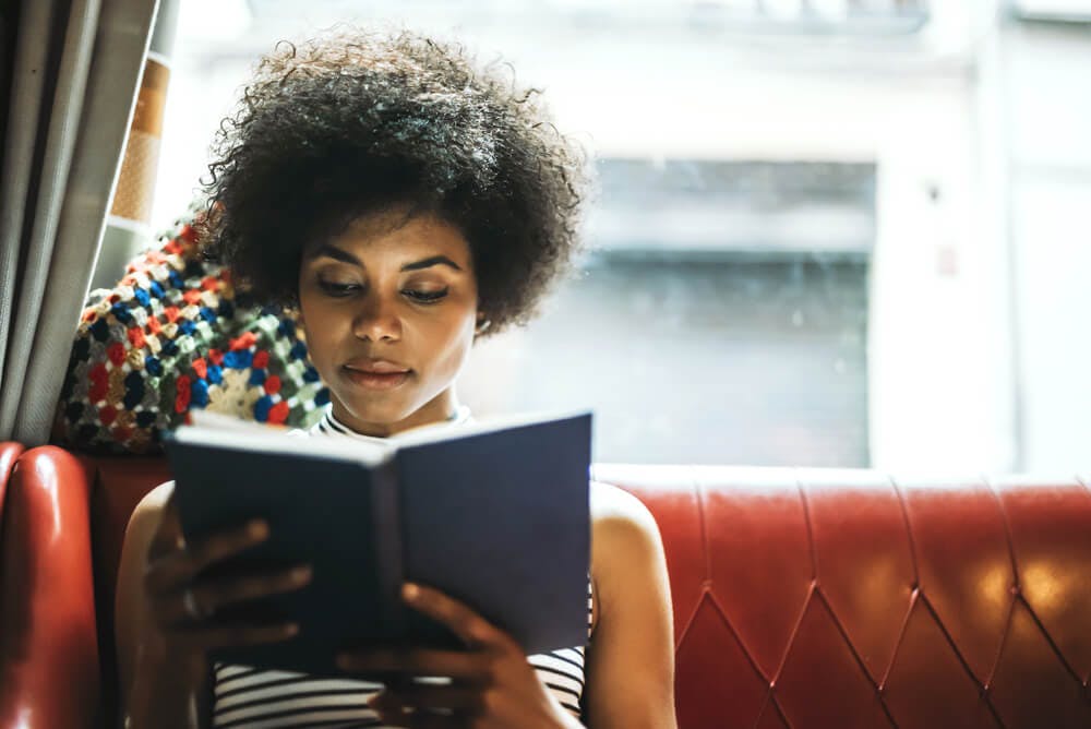 African American female learning about growth mindset