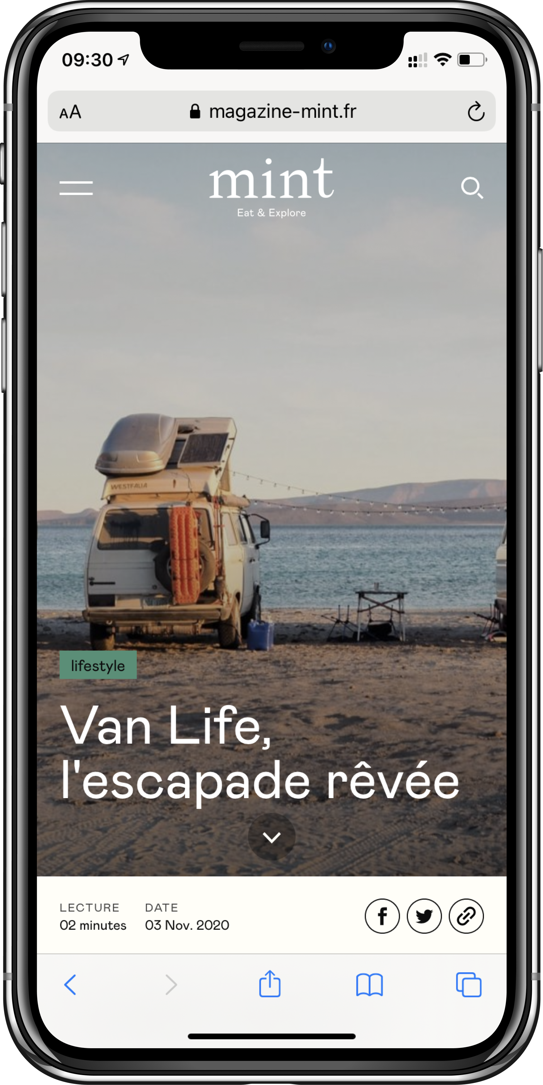 article vanlife mint
