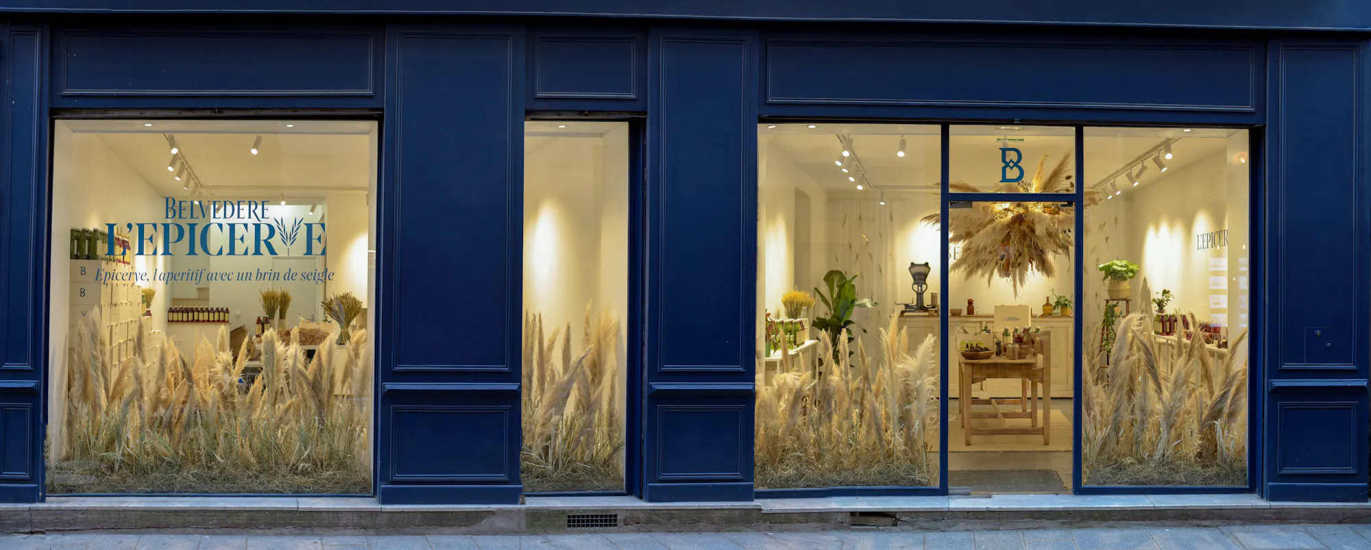 La façade du pop-up store Belvédère L'Epicerye