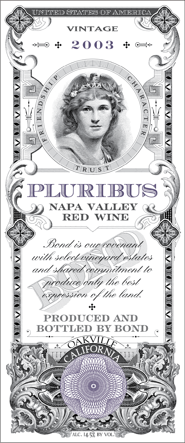 BOND Pluribus label - vintage 1999