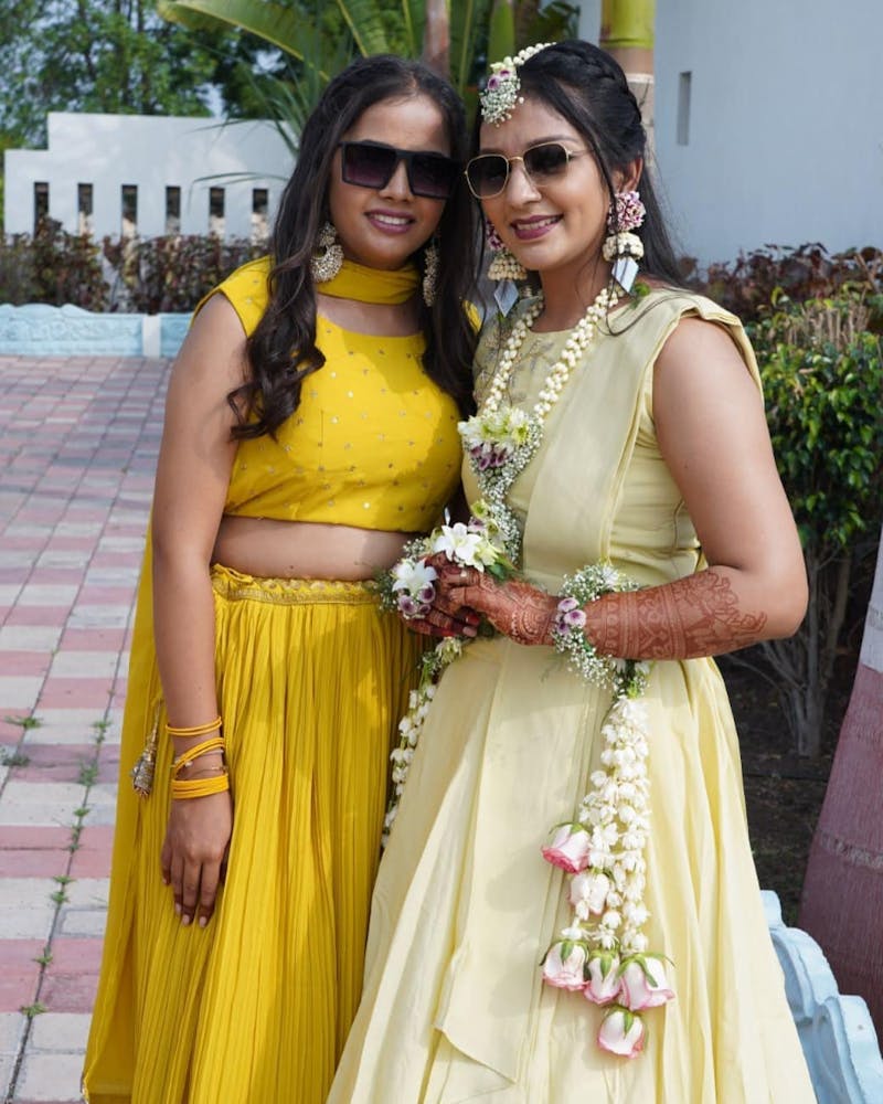 Faded yellow lehenga