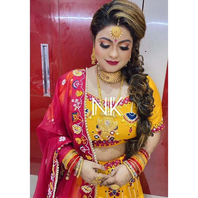 Yellow mustard lehenga set