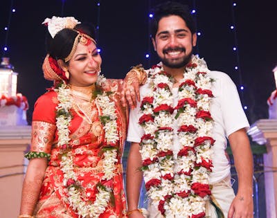 newly married bengali couple