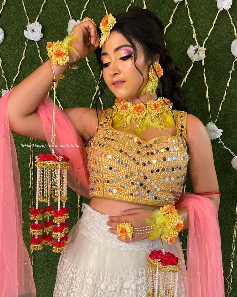 mirror work choli