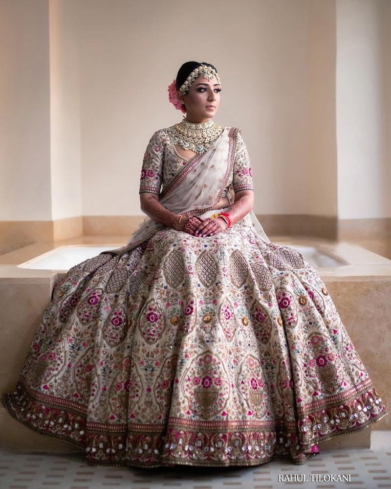 Bi colour lehenga