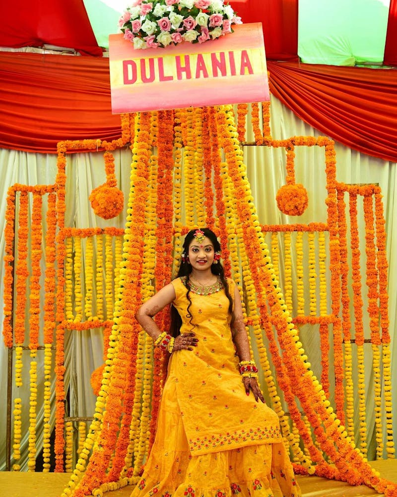 Skirt and kurti in yellow