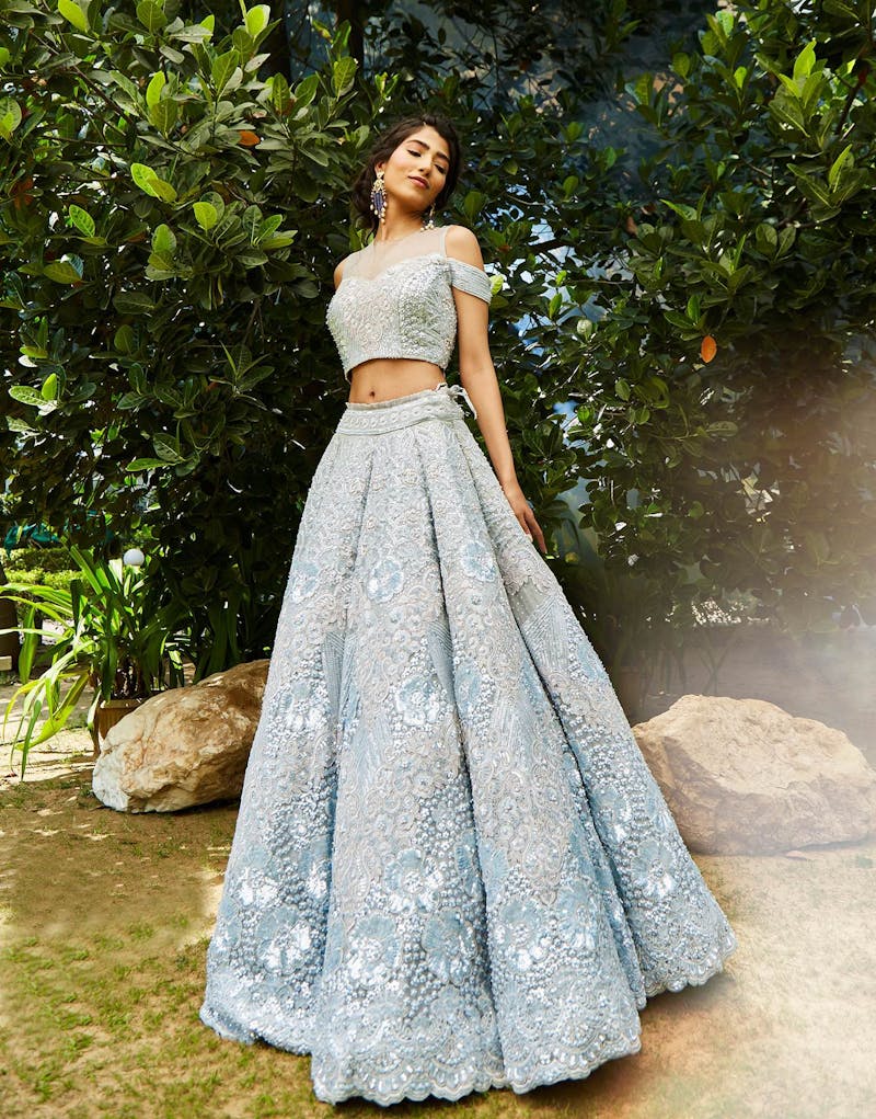 Pastel blue lehenga
