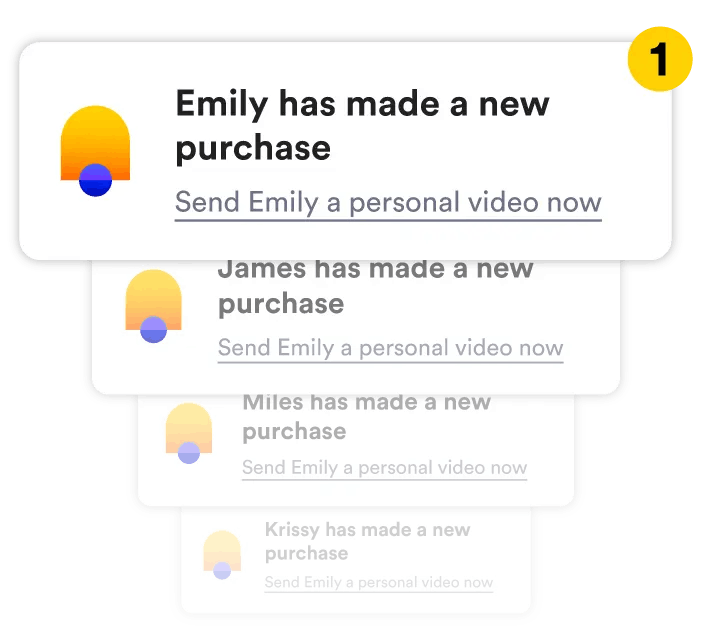 notifications showing someone has made a purchase