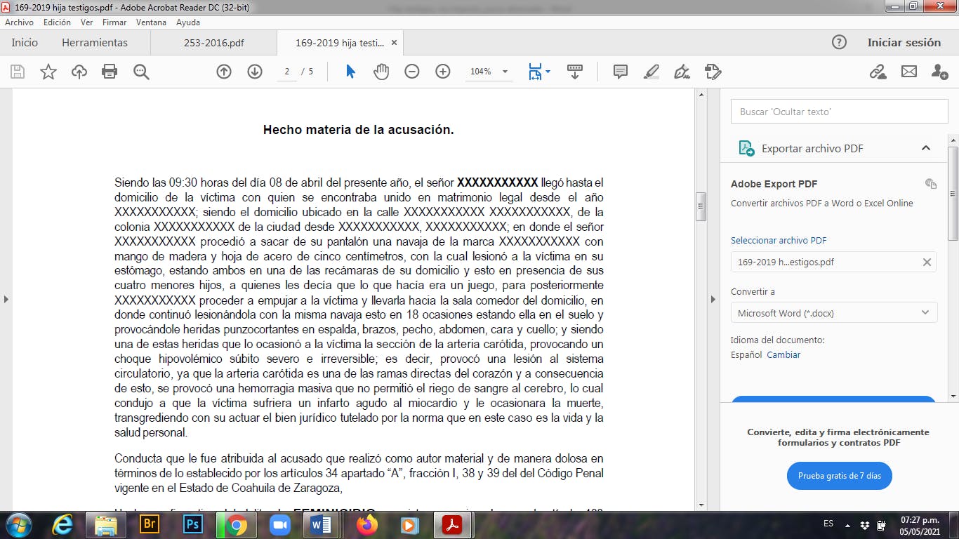 Sentencia de la causa penal 169/2016