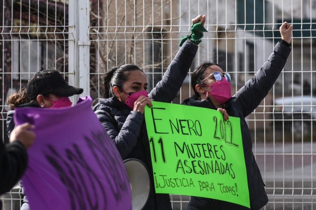 protesta poe feminicidios en Juarez. 