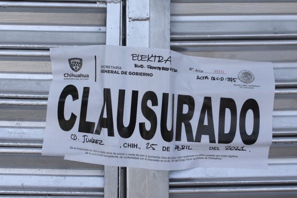 Elekctra clausurada en Ciuad Juárez.