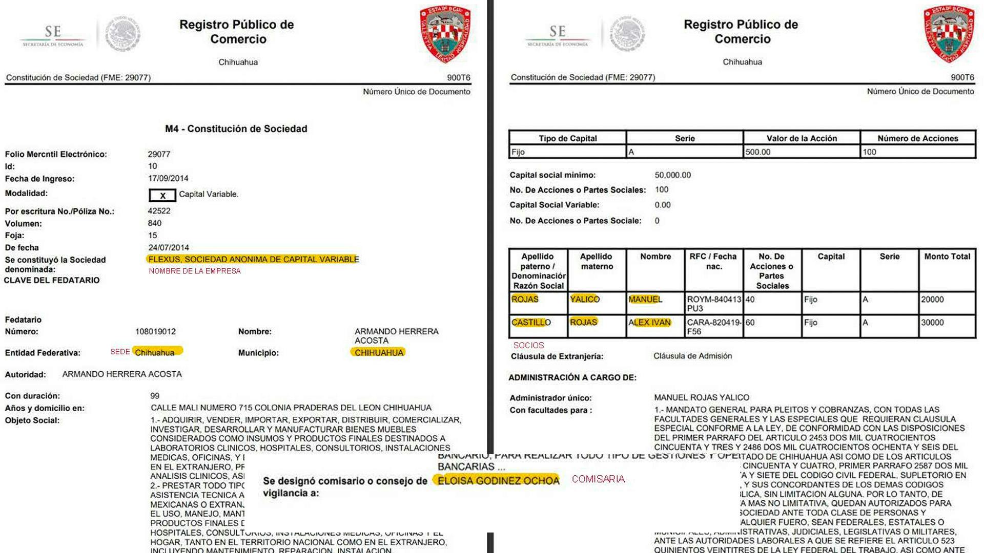 acta constitutiva de Flexus SA de CV