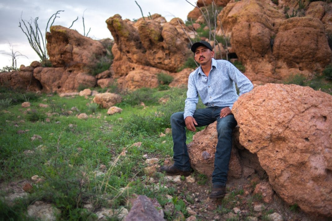 Mario rascón, en el cerro La Mezcalera, en Chihuahua.