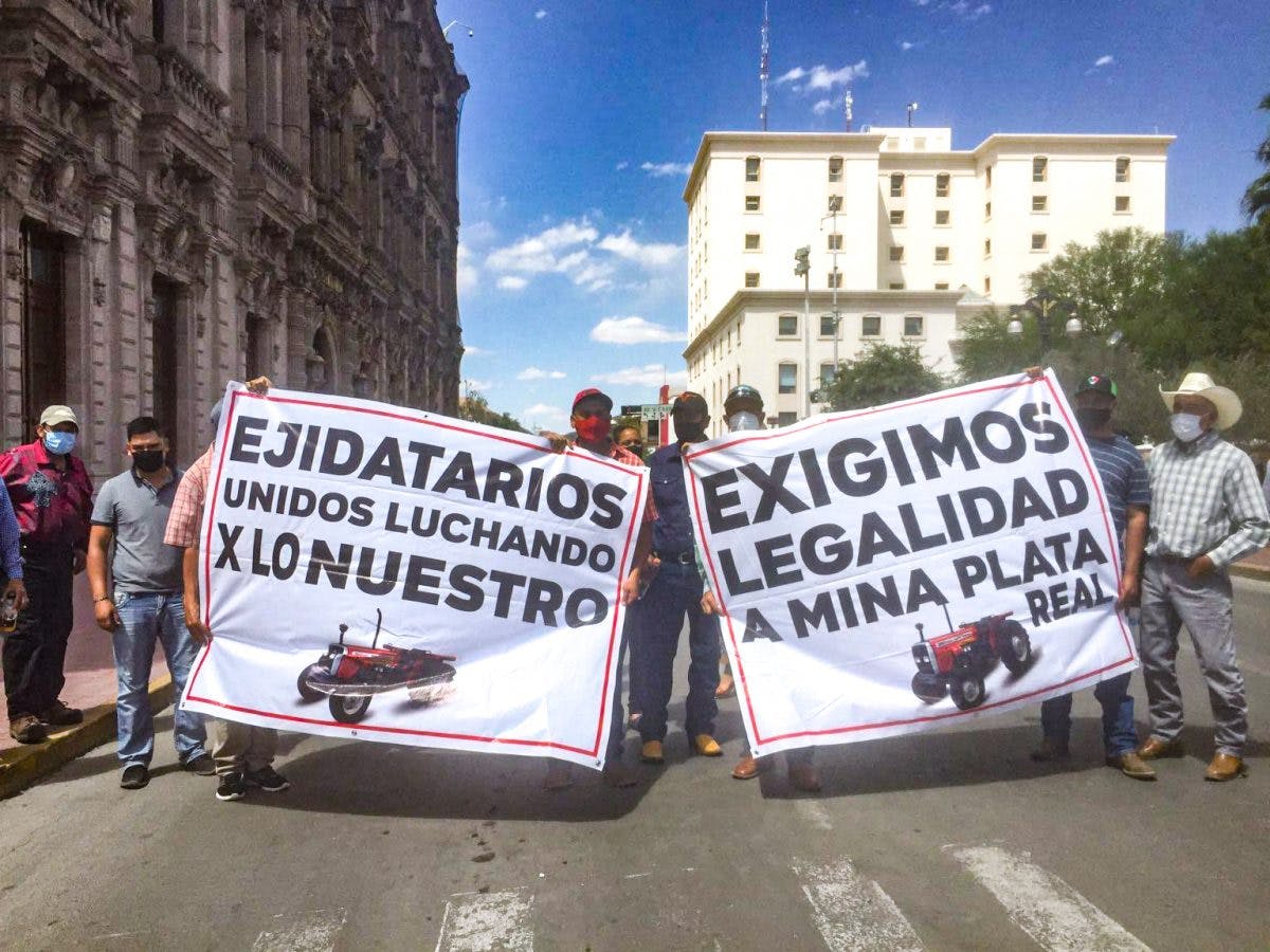 ejidatarios en contra de Mina en Valle de Zaragoza.