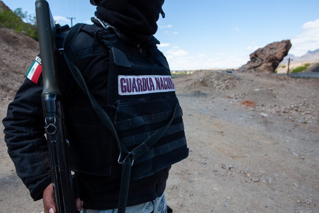 Guardia Nacional en la frontera mexicana con Estados Unidos.