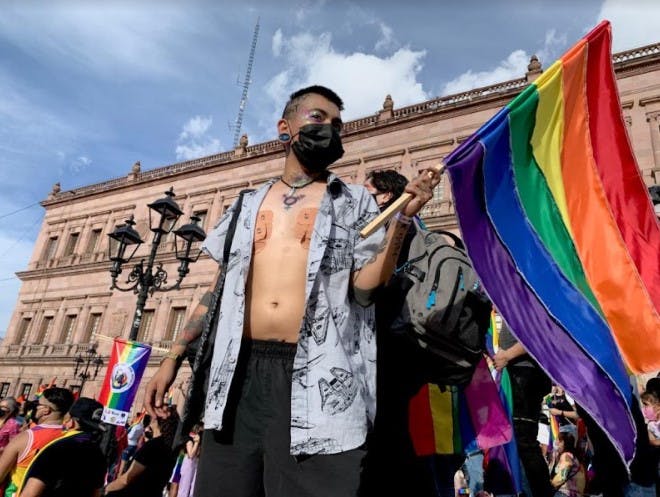 Marcha del orgullo gay en Saltillo.
